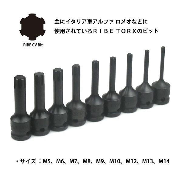 9pcインパクト仕様 RIBE CV キャップボルト用 CVビットソケットセット
