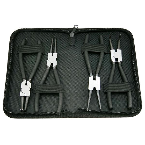 スナップリング プライヤー 4pcセット 軸用＆穴用 収納ポーチ ODGN2-B194 の商品画像