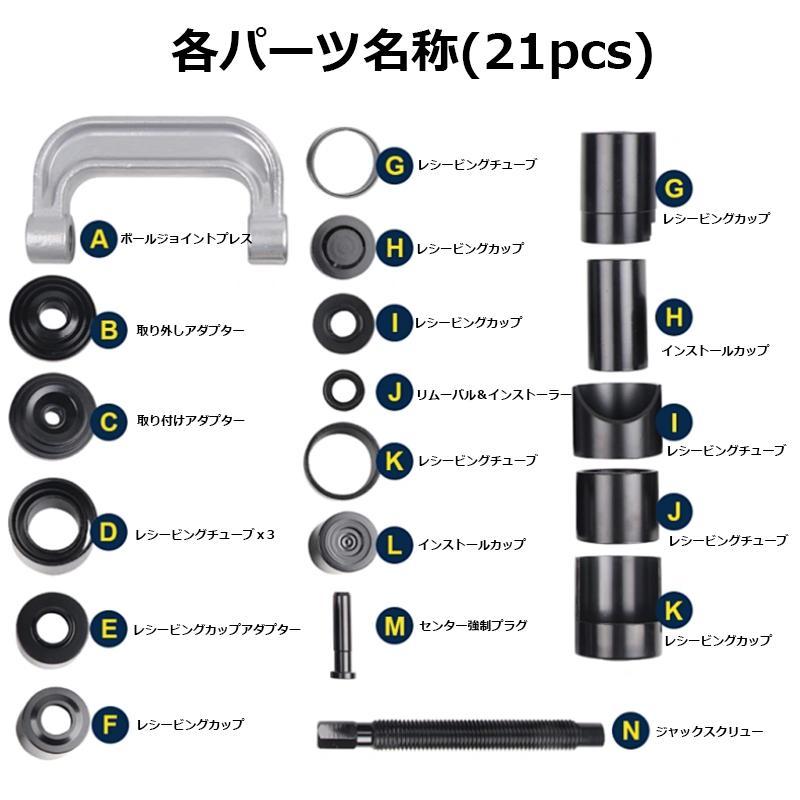 21pc ユニバーサルボールジョイントプーラー＆リムーバーセット