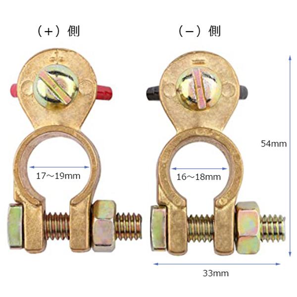 腐食・破損時の交換に バッテリーターミナル ＋用・−用2個セット D