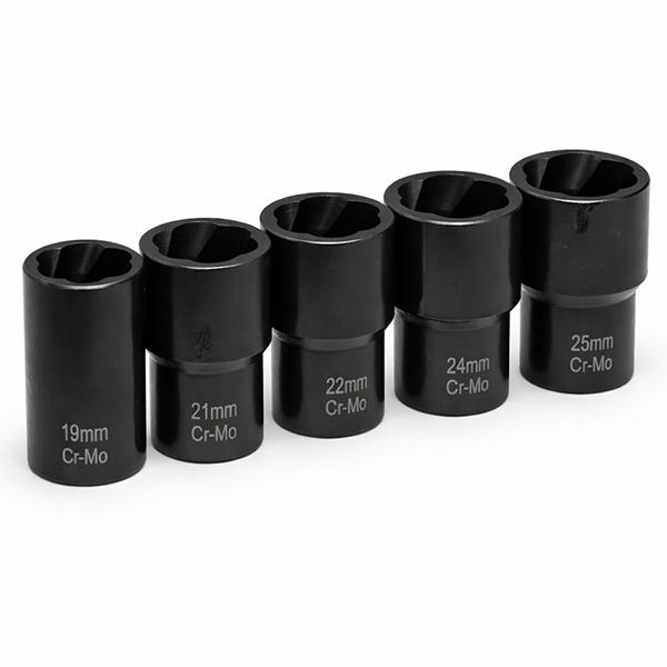 大きいサイズ ナットツイスターソケット5本セット 19mm 21mm 22mm 24mm