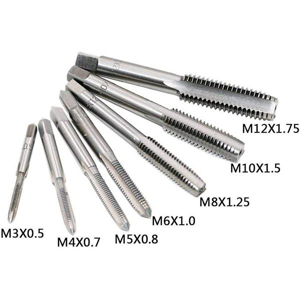8pcタップレンチセット なめたネジ山を修正 タップハンドル付き M3-M12