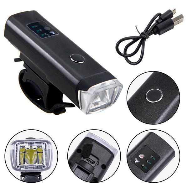 超明るい自転車用 高輝度LEDフロントライト USB充電式 ストロボライト