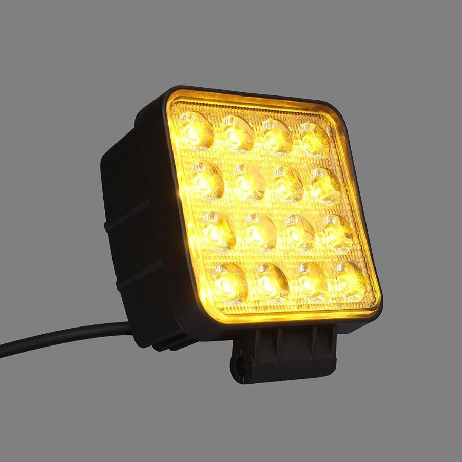 LED48wノイズレス作業灯 12v 24v イエロー10個セット 除雪機 フォグランプ 乱反射対策 夜間投光器 - 5