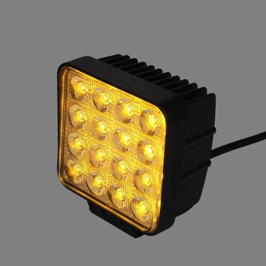 led作業灯 イエロー 48w 12v 24v 投光器 黄色 ホイールローダー led作業灯 イエロー 48w 12v 24v 投光器 黄色 ホイールローダー