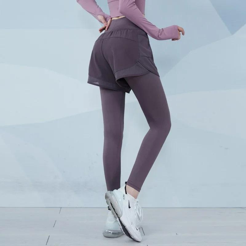 マート ショートパンツ一体型 パンツ付きレギンス ヨガレギンス スポーツ スポーツウェア スポーツウエア トレーニングウェア レディース ランニングレギンス