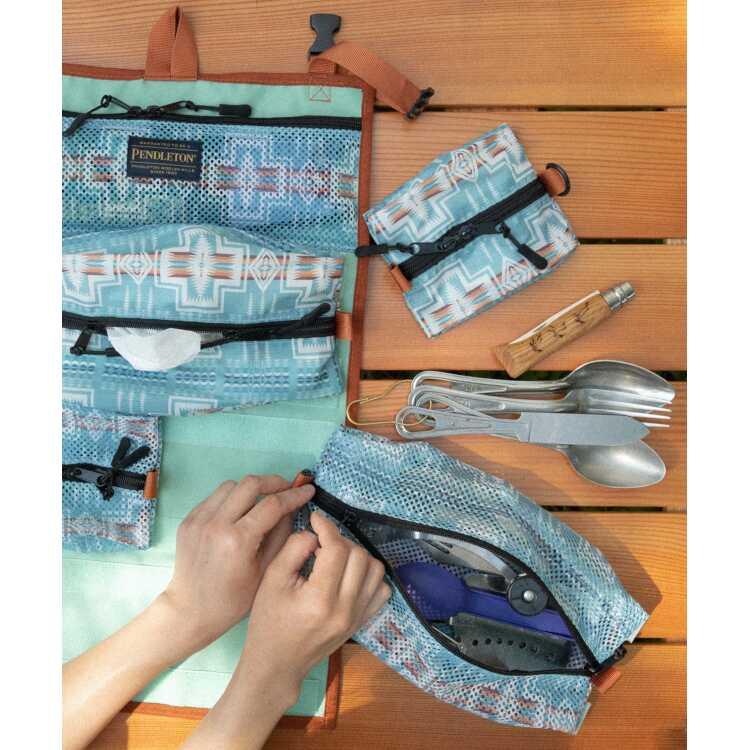 ペンドルトン キャンパーズポーチ YURIEコラボ企画 ターコイズ 横31×高さ50cm #PDT-000-223036-TURQUOISE CAMPERS POUCH PENDLETON｜outdoorstyle-belmo｜07