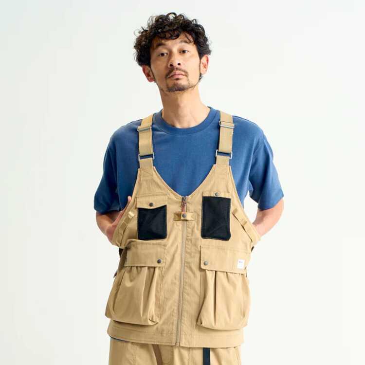 ナンガ タキビリップストップ フィールドベスト(ユニセックス) M ベージュ #N11DEGF4-BEG TAKIBI RIPSTOP FIELD VEST NANGA｜outdoorstyle-belmo｜02