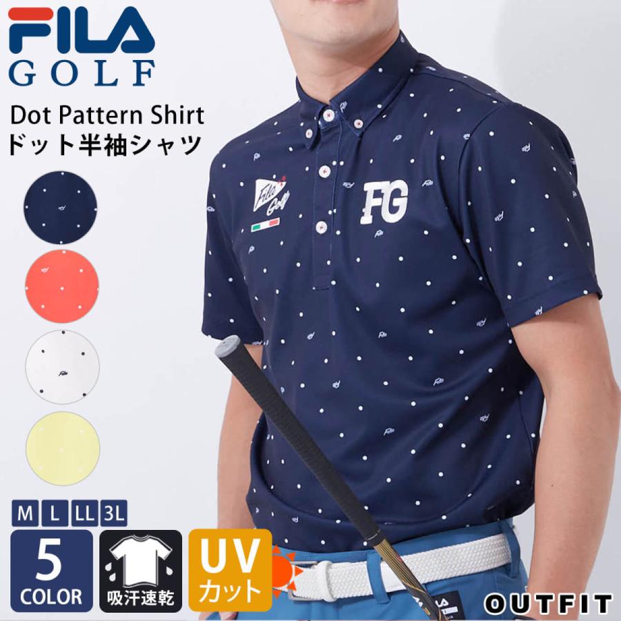 激安通販の FILA GOLF 大きいサイズ ゴルフウェア ポロシャツ 半袖シャツ ワッペン