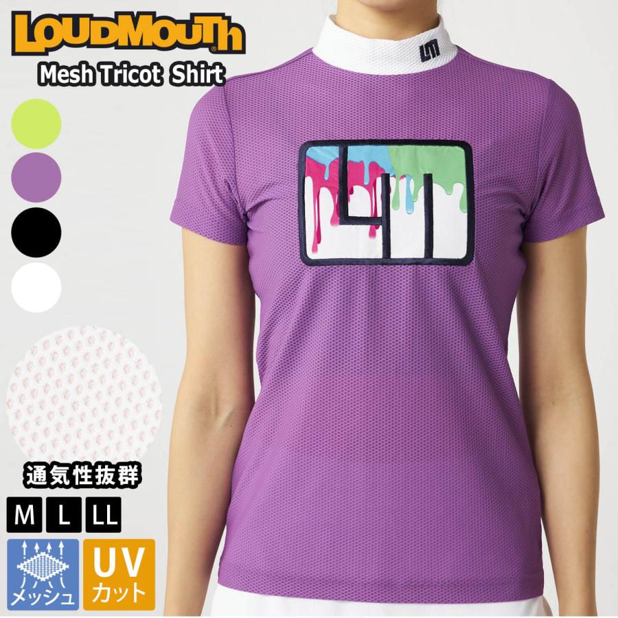 LOUDMOUTH〘ラウドマウスレディース ゴルフウェアモックネック半袖〙新品 LOUDMOUTH ラウドマウス Tシャツ 半袖 春夏 レディース ゴルフ