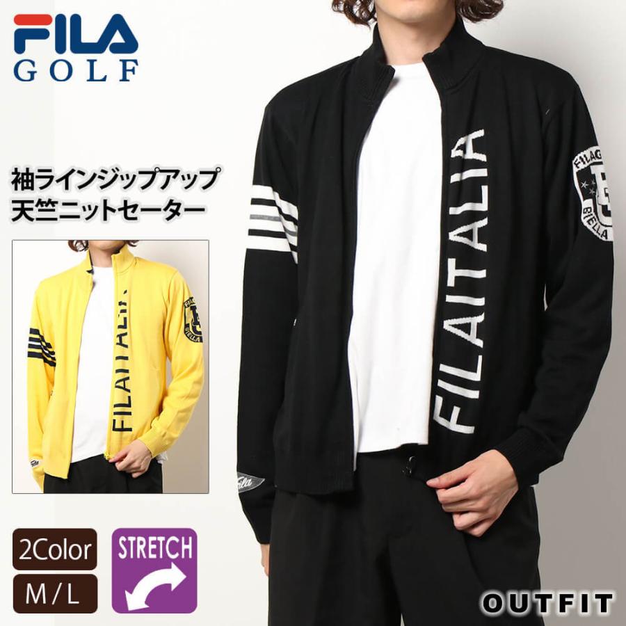 高額売筋 長いシーズン着用できる天竺編みのzipセーター Fila Golf フィラゴルフ ゴルフウェア パーカー ニットセーター メンズ ジップアップパーカー 秋 冬 スポーツウェア Outfit メンズウエア Maisercher Lu