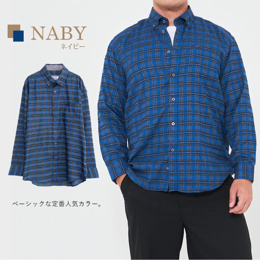 FILA（フィラ） 特価 シャツ メンズ チェックシャツ 長袖 ネルシャツ