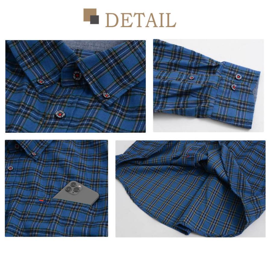 FILA（フィラ） 特価 シャツ メンズ チェックシャツ 長袖 ネルシャツ