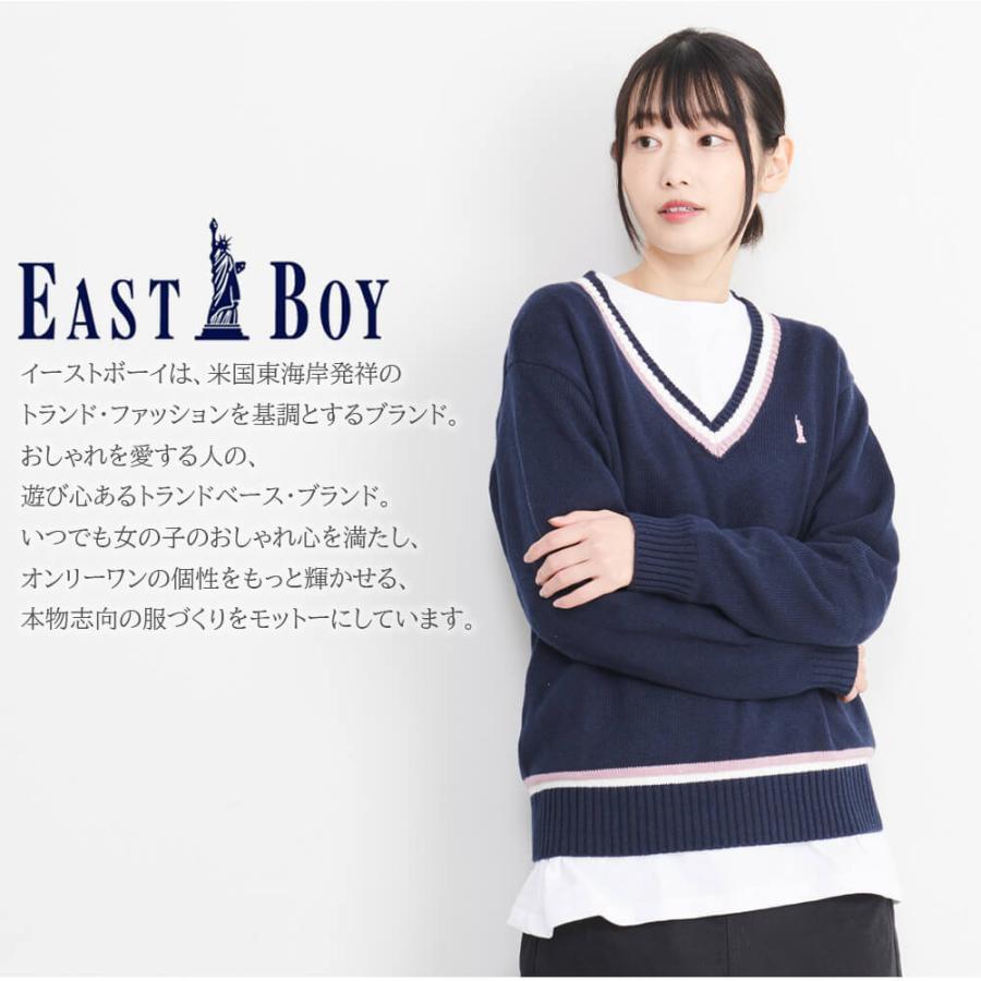 Web限定 イーストボーイ Vネックニット セーター レディース 長袖トップス 女の子 高校生 中学生 春 秋 冬 服 かわいい おしゃれ Eastboy Outfit Ebl スポーツブランド ウェア バッグ Outfit 通販 Yahoo ショッピング