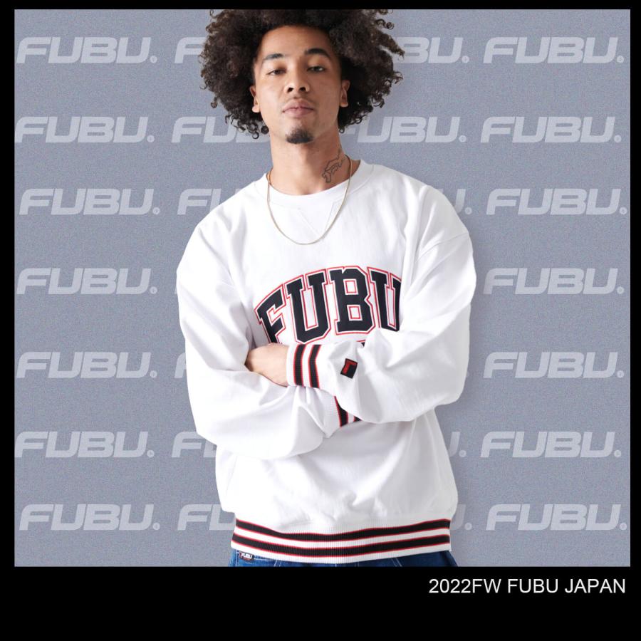 FUBU リンガーネック　刺繍ロゴ　ビッグシルエット　スウェットトレーナー　L FUBU フブ スウェット メンズ ブランド 冬 秋 裏毛 トレーナー