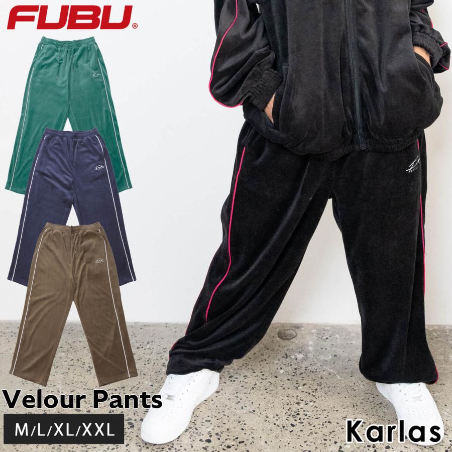 FUBU フブ ロングパンツ メンズ レディース ベロアパンツ