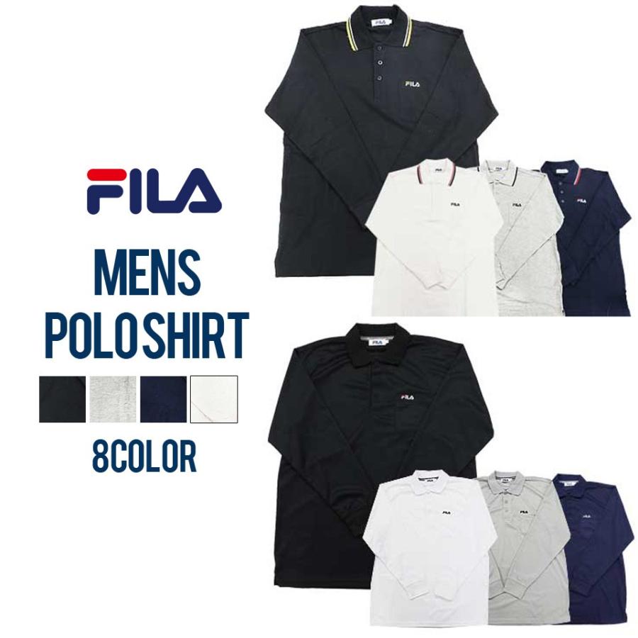FILA フィラ ポロシャツ 長袖 メンズ 無地 シンプル Tシャツ FILA フィラ ポロシャツ 長袖 メンズ 無地 シンプル Tシャツ