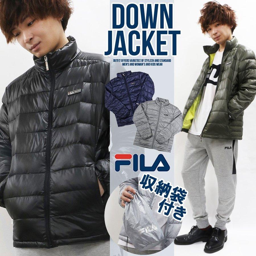 日本メーカー新品 ライン限定クーポン フィラ ダウンジャケット FILA メンズ アウター ブランド 人気 収納 ポーチ 軽量 通勤 通学