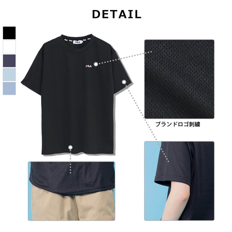 FILA フィラ テニスウェア 半袖Tシャツ VM5620ブラック メンズM新品 FILA（フィラ） tシャツメンズ レディース 半袖 無地 ドライ 吸汗 速乾