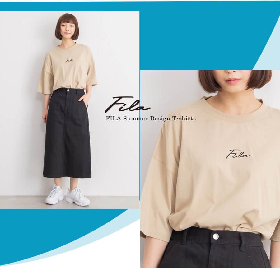FILA フィラ Tシャツ レディース 半袖 無地 白 綿100% デザイン FILA フィラ Tシャツ レディース 半袖 無地 白 綿100% デザイン