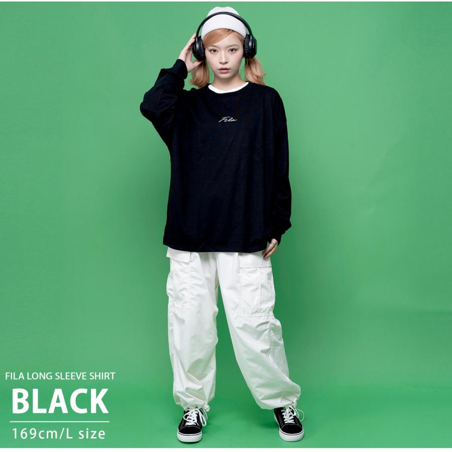 FILA フィラ ロンT tシャツ 長袖 メンズ レディース 無地 白 黒