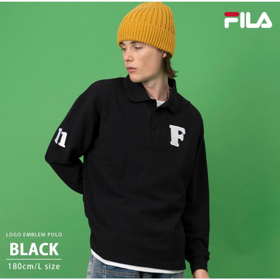 FILA フィラ ポロシャツ メンズ レディース 長袖 鹿の子 綿100 FILA フィラ ポロシャツ メンズ レディース 長袖 鹿の子 綿100