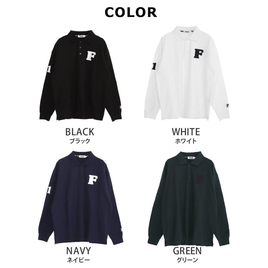 FILA フィラ ポロシャツ レディース メンズ 長袖 鹿の子 無地 綿 FILA フィラ ポロシャツ レディース メンズ 長袖 鹿の子 無地 綿