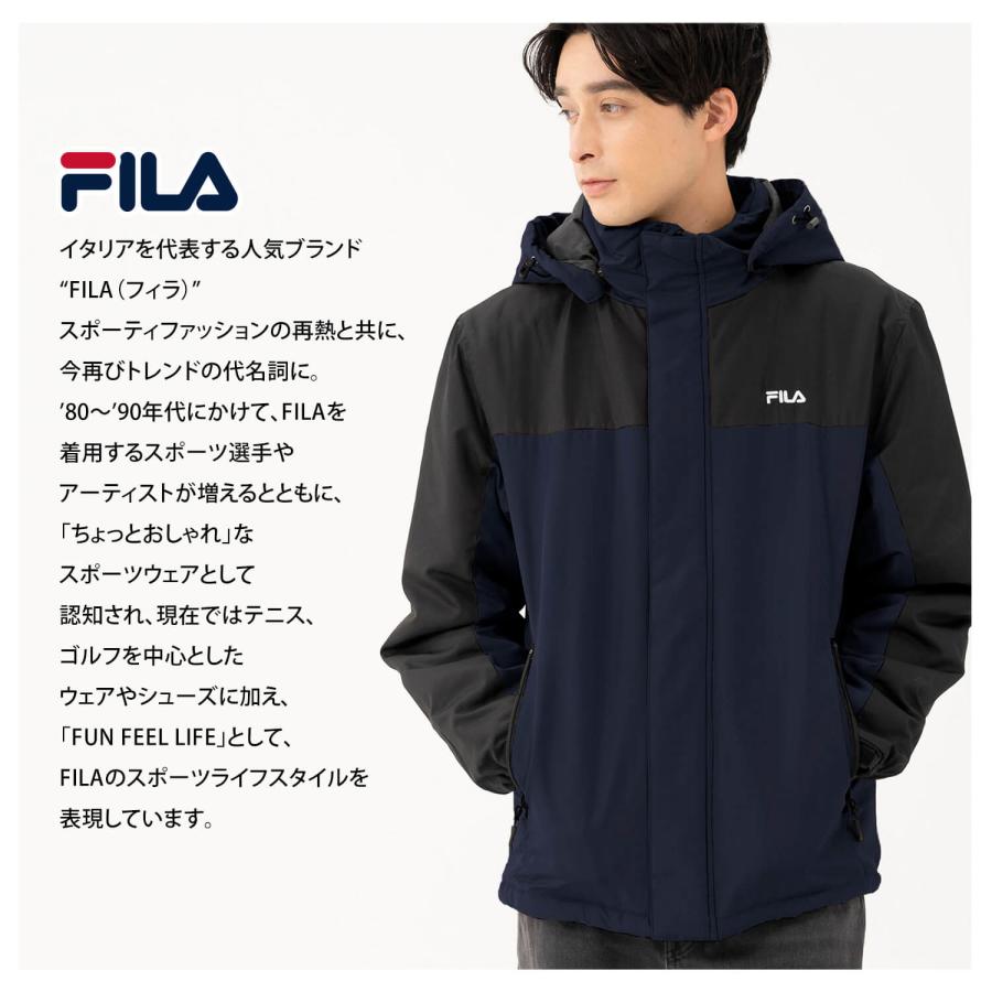 FILA フィラ 中綿ジャケット メンズ アルミコーティング フード FILA フィラ 中綿ジャケット メンズ アルミコーティング フード
