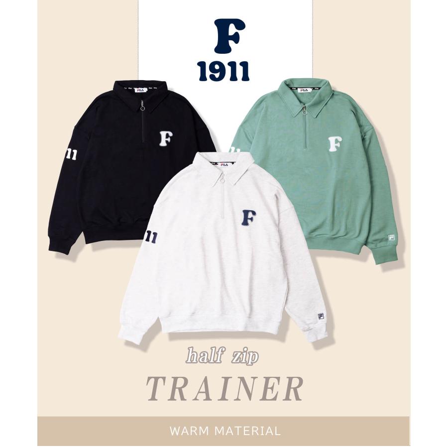 FILA フィラ スウェット ハーフジップ トレーナー レディース 裏 FILA フィラ スウェット ハーフジップ トレーナー レディース 裏