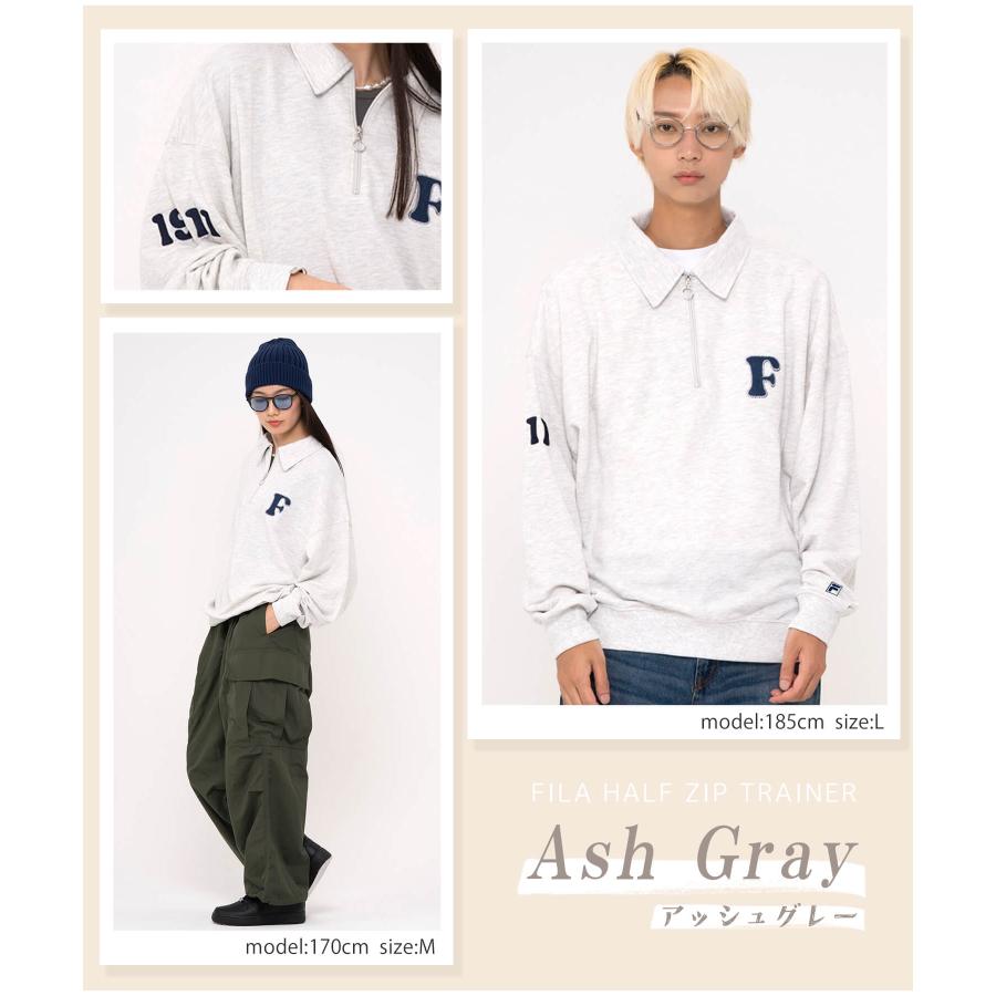 FILA フィラ スウェット ハーフジップ トレーナー レディース 裏 FILA フィラ スウェット ハーフジップ トレーナー レディース 裏