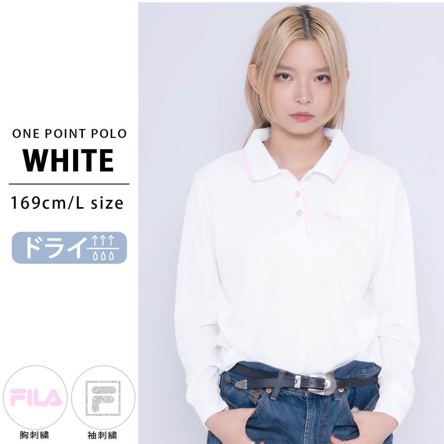 FILA（フィラ） 特価 ポロシャツ レディース 長袖 鹿の子 無地 綿