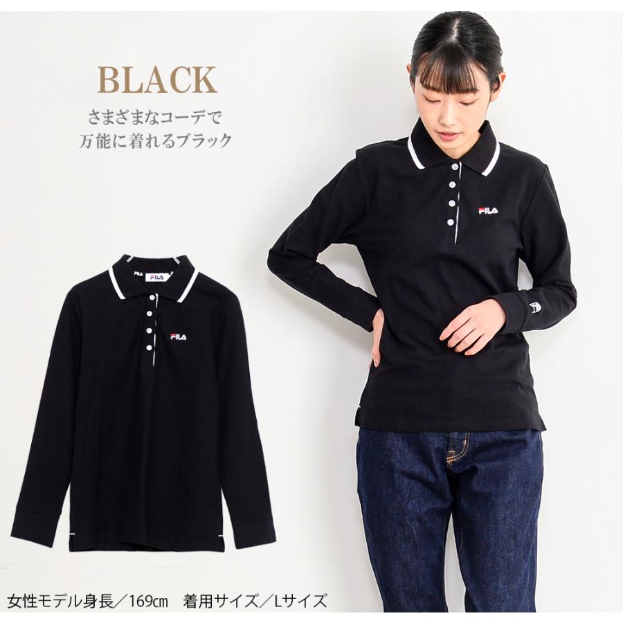 FILA フィラ ポロシャツ レディース 長袖 鹿の子 無地 綿 ドライ FILA フィラ ポロシャツ レディース 長袖 鹿の子 無地 綿 ドライ