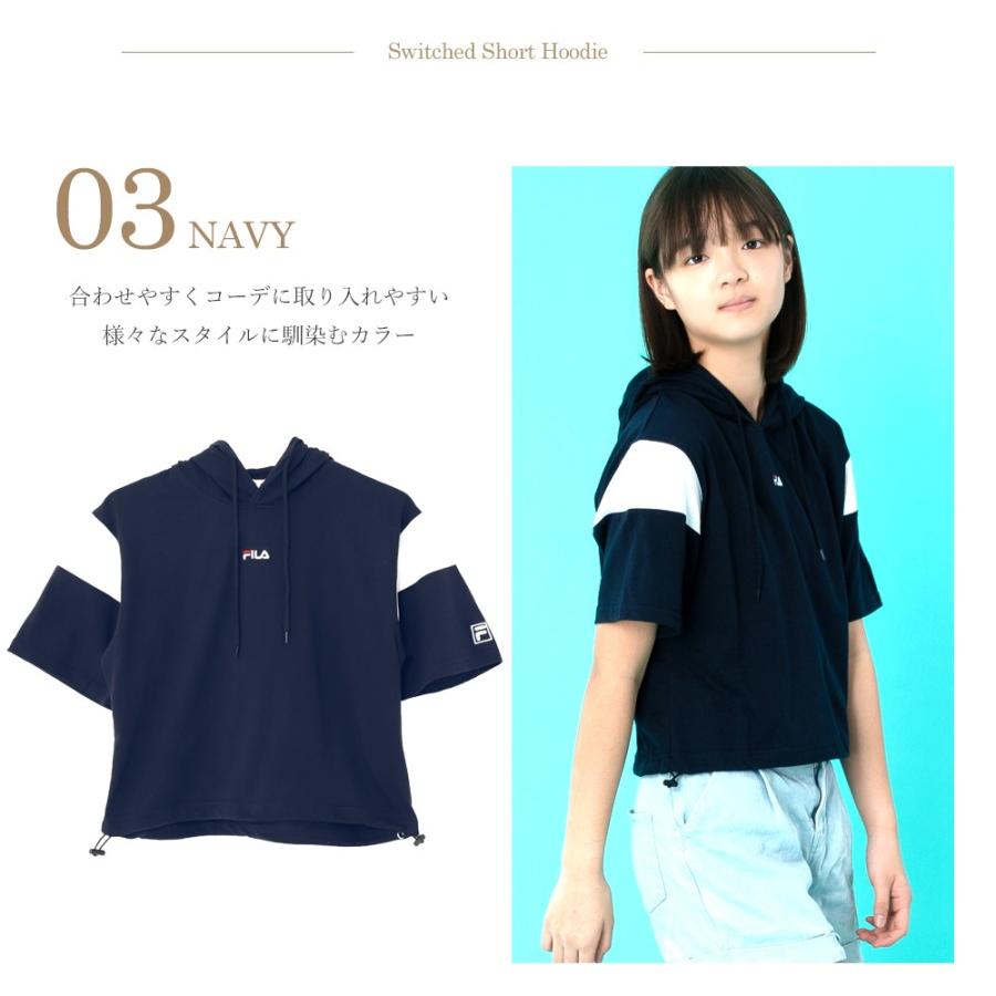 Fila フィラ ショートパーカー レディース フード付き Tシャツ ブラック ネイビー ホワイト Fl1802 Outfit Fl1802 Outfit 通販 Yahoo ショッピング