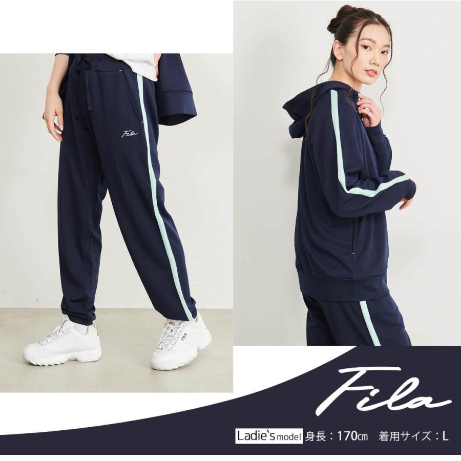 フィラ FILA  ジャージ  セットアップ 上下セット レディース 運動着 長袖 スポーツ ストレッチ  テーパードパンツ ＷEB限定 karlas｜outfit-style｜11