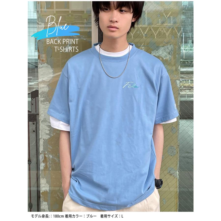 FILA フィラ Tシャツ 半袖 メンズ 無地 白 グラデーション 春 夏 2023ss Karlas｜outfit-style｜09