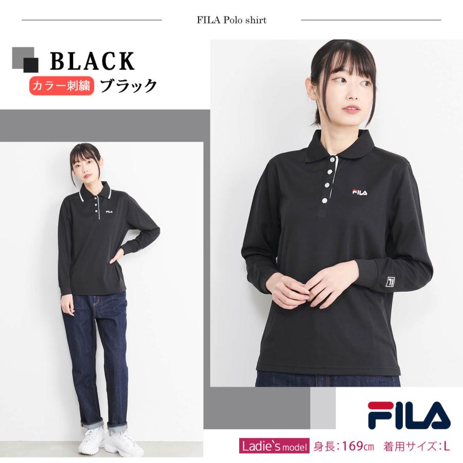 FILA フィラ ポロシャツ レディース 長袖 ドライ 吸汗速乾 UVカット 紫外線対策 日焼け防止 抗菌防臭 2024ss 2023ss｜outfit-style｜10