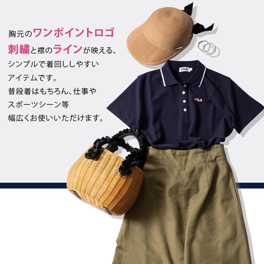 FILA（フィラ） ポロシャツ レディース 半袖 綿 無地 ゴルフウェア