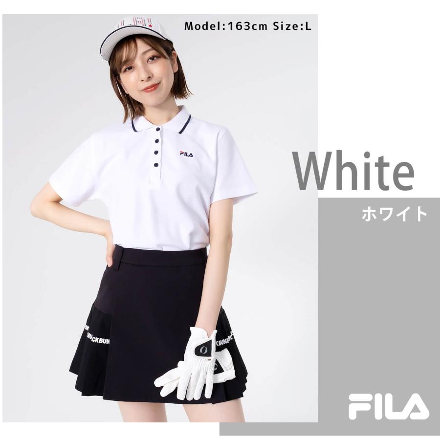 FILA フィラ ポロシャツ レディース 半袖 夏用 綿 無地 ゴルフ FILA フィラ ポロシャツ レディース 半袖 夏用 綿 無地 ゴルフ