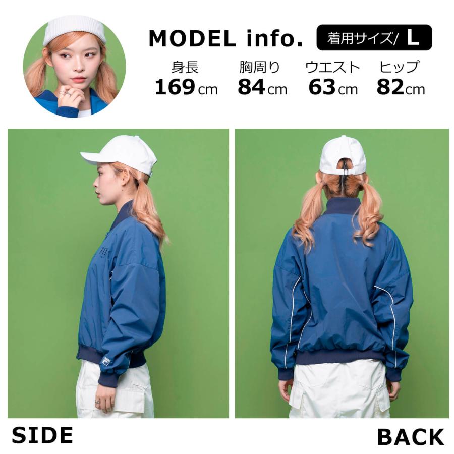 FILA フィラ ナイロンジャケット ブルゾン ジャケット レディース ジャンパー 軽量 速乾 ライトアウター スタジャン ロゴ パイピング 2024ss karlas｜outfit-style｜19