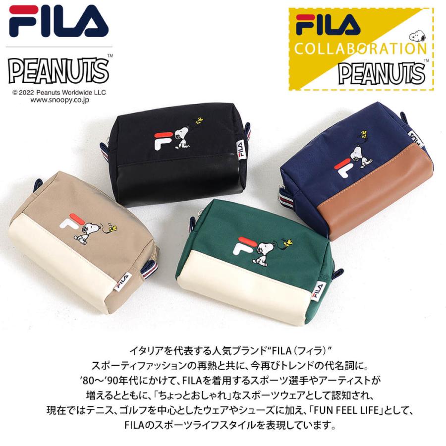 大人の上質 ライン限定クーポン Fila フィラ スヌーピー Snoopyコラボ 小物入れ ポーチ 化粧ポーチ ロゴ刺繍 ブランド 韓国 おしゃれ かわいい Outfit Columbiatools Com