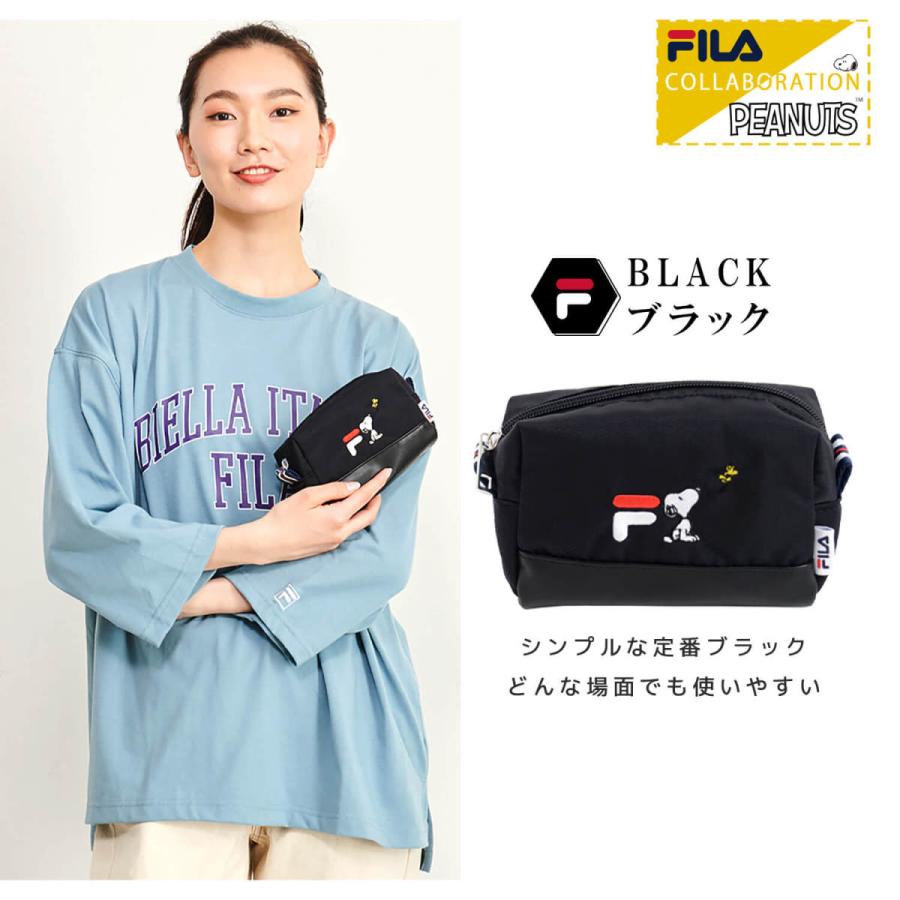 大人の上質 ライン限定クーポン Fila フィラ スヌーピー Snoopyコラボ 小物入れ ポーチ 化粧ポーチ ロゴ刺繍 ブランド 韓国 おしゃれ かわいい Outfit Columbiatools Com