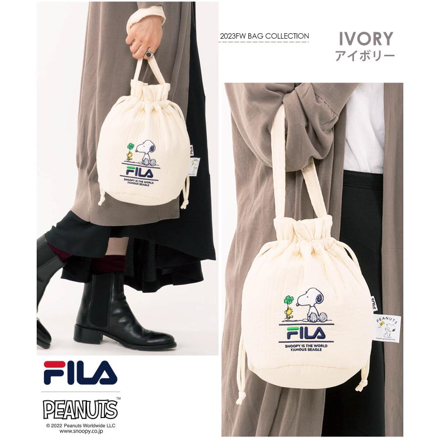 FILA（フィラ） 特価 SNOOPY スヌーピー 巾着バッグ レディース 内