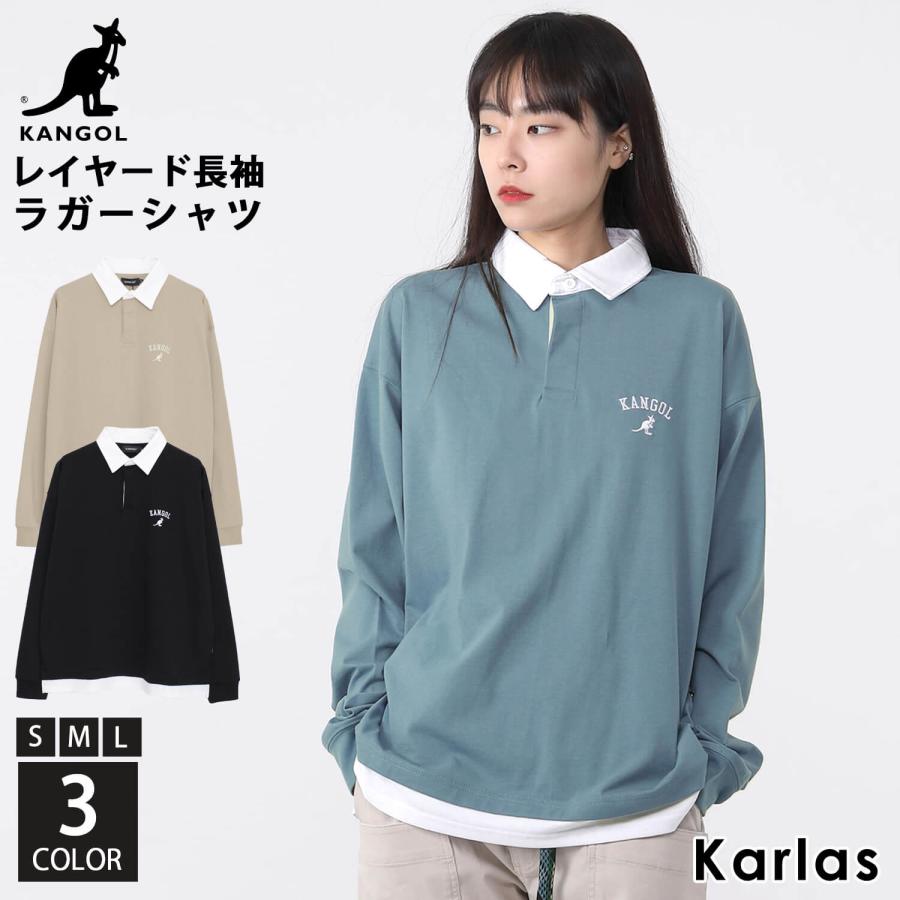 KANGOL カンゴール ラガーシャツ レディース 長袖 無地 KANGOL カンゴール ラガーシャツ レディース 長袖 無地