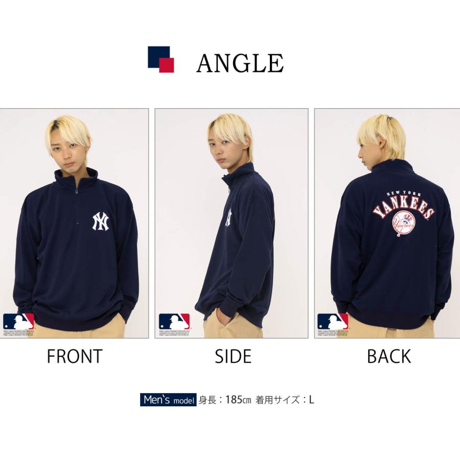 MLB スウェット ハーフジップ トレーナー メンズ レディース MLB スウェット ハーフジップ トレーナー メンズ レディース