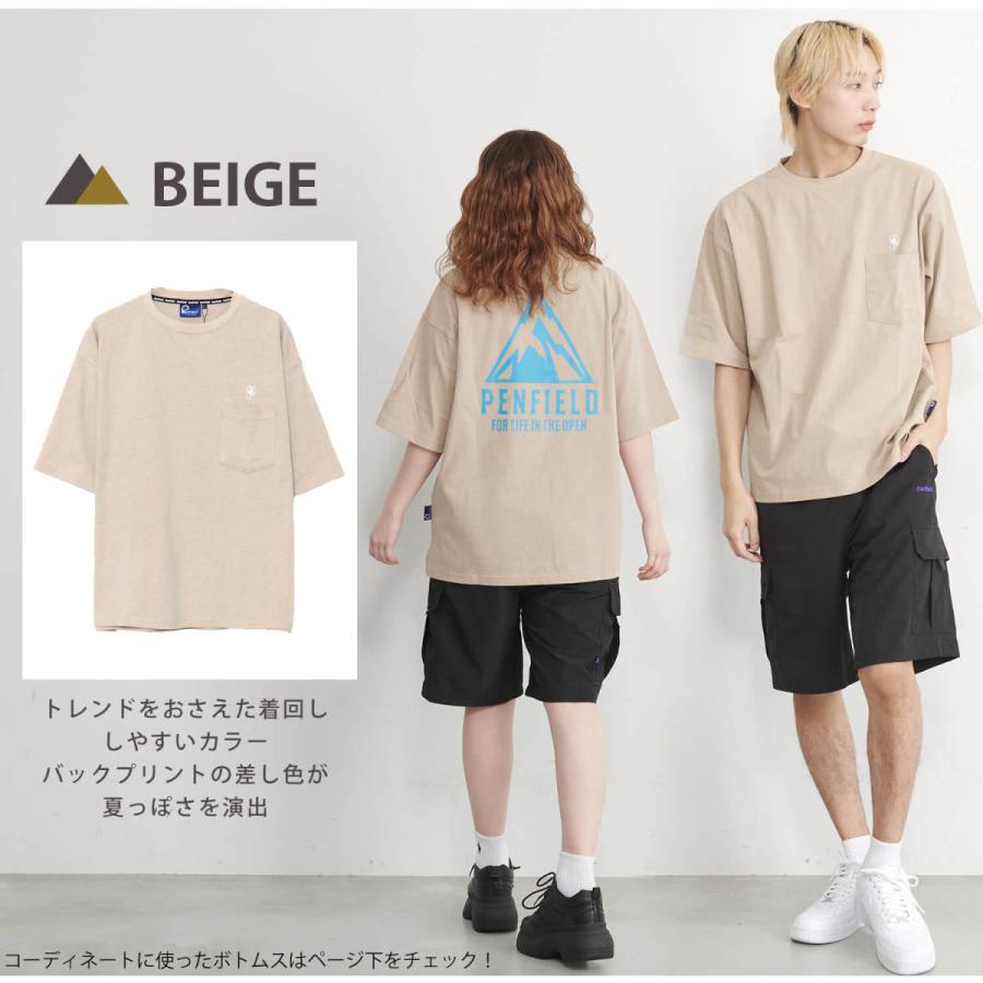 Penfield ペンフィールド Tシャツ メンズ 半袖 綿100% 無地 バックプリント 白 黒 ネイビー ベージュ クルーネック karlas｜outfit-style｜13