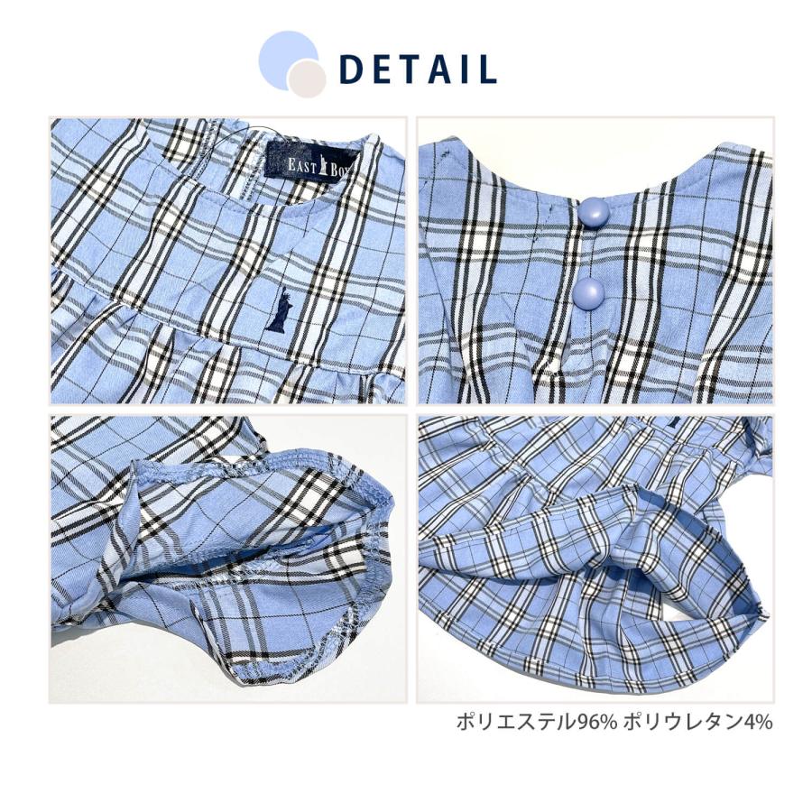 EASTBOY イーストボーイ ワンピース 半袖 キッズ チュニック チェック ベビー服 子供服  80 90 95 100 110 120 130 karlas｜outfit-style｜11