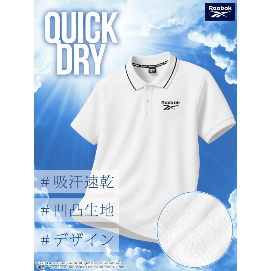 Reebok（リーボック） ポロシャツ メンズ 半袖 ボタンダウン ドライ