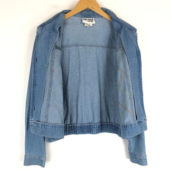 古着 NANCY BOLEN レディースデニムジャケット made in USA 80年代 ブルー系 レディースXL以上 中古 n017644｜outfit-vintage｜04