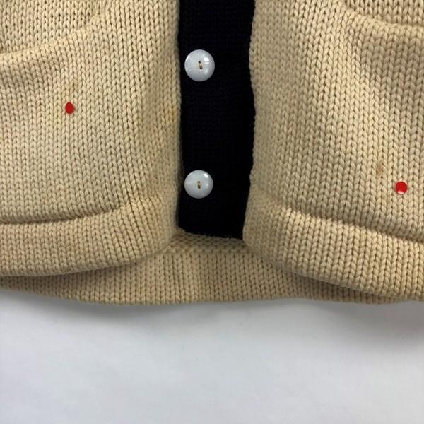 古着 レタードカーディガン 肉厚 50-60年代 ヴィンテージ ホワイト系