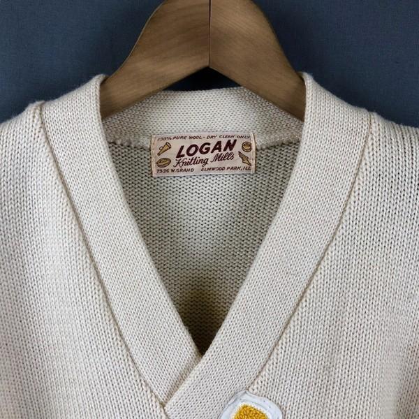 古着 LOGAN knitting mills レタードセーター 50年代 ヴィンテージ 